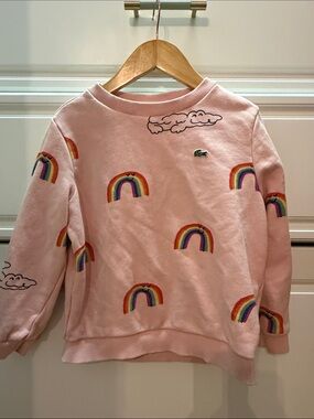 Lacoste Kids Light Pink Rainbow Sweatshirt